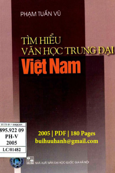 Tìm Hiểu Văn Học Trung Đại Việt Nam (NXB Đại Học Quốc Gia 2005) - Phạm Tuấn Vũ, 180 Trang