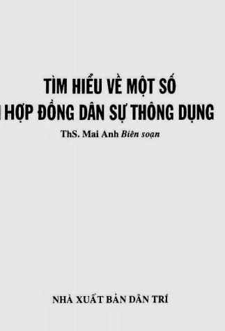 Tìm Hiểu Về Một Số Hợp Đồng Dân Sự Thông Dụng (NXB Dân Trí 2010) - Mai Anh, 188 Trang