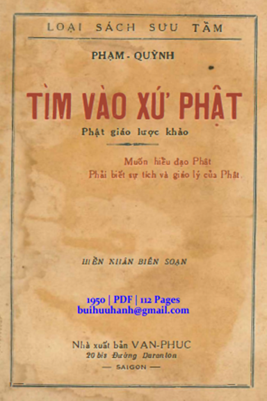 Tìm Vào Xứ Phật (NXB Vạn Phúc 1950) - Phạm Quỳnh, 112 Trang