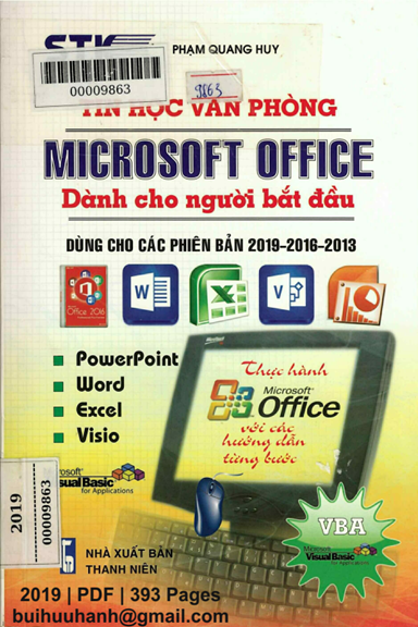 Tin Học Văn Phòng Microsoft Office Dành Cho Người Mới Bắt Đầu (NXB Thanh Niên 2019) - Phạm Quang Huy