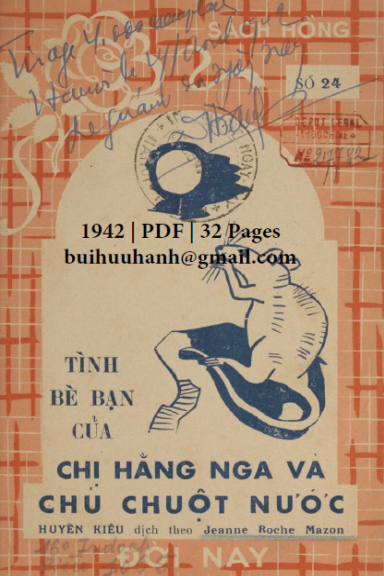 Tình Bè Bạn Của Chị Hằng Nga Và Chú Chuột Nước (NXB Đời Nay 1942) - Huyền Kiều, 32 Trang