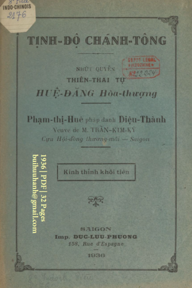 Tịnh Độ Chánh Tông (NXB Đức Lưu Phương 1936) - Huệ Đăng, 32 Trang