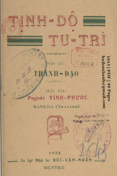 Tịnh Độ Tu Trì (NXB Bùi Văn Nhẩn 1933) - Thành Đạo, 48 Trang