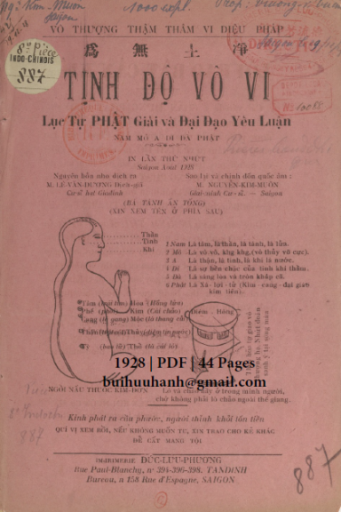 Tịnh Độ Vô Vi (NXB Đức Lưu Phương 1928) - Nguyễn Kim Muôn, 44 Trang