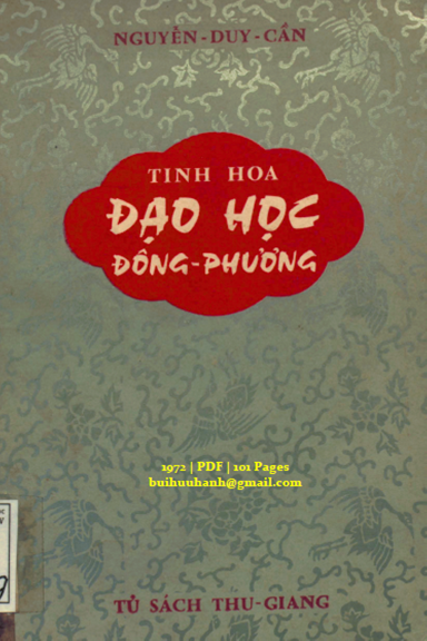 Tinh Hoa Đạo Học Đông Phương (NXB Trẻ 1972) - Nguyễn Duy Cần, 101 Trang