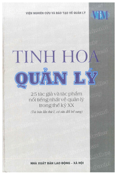 Tinh Hoa Quản Lý (NXB Lao Động Xã Hội 2003) - Nguyễn Cảnh Chắt, 401 Trang