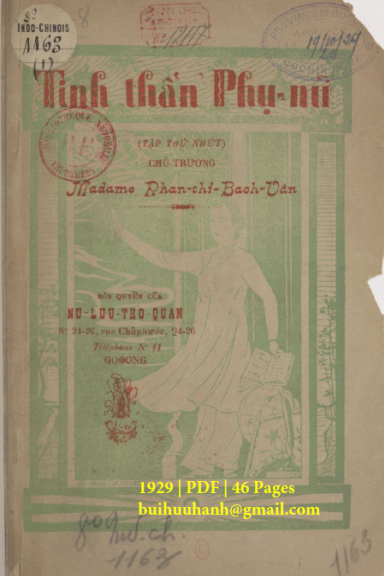 Tinh Thần Phụ Nữ Tập 1-8 (NXB Nữ Lưu Thơ Quán 1929) - Phan Thị Bạch Vân, 362 Trang