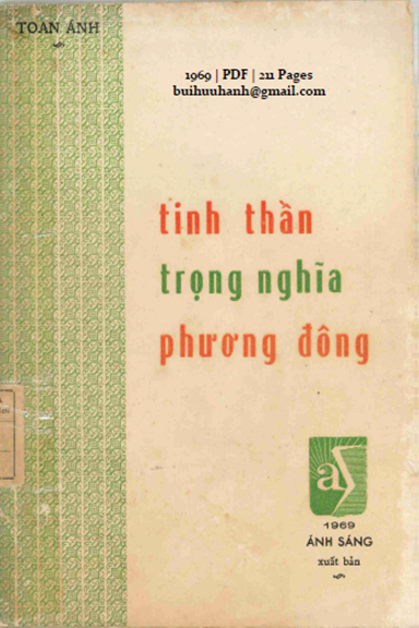Tinh Thần Trọng Nghĩa Phương Đông (NXB Ánh Sáng 1969) - Toan Ánh, 211 Trang