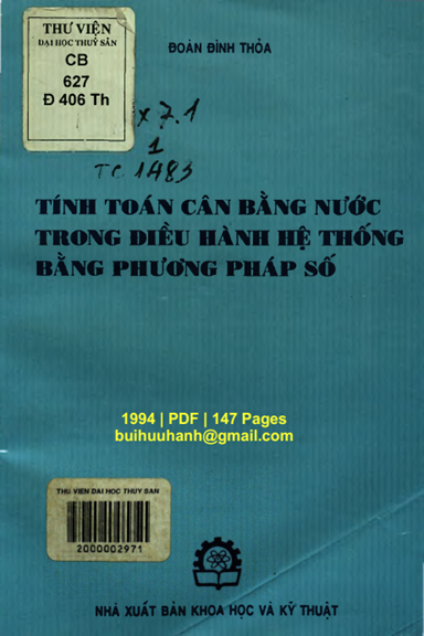 Tính Toán Cân Bằng Nước Trong Điều Hành Hệ Thống Bằng Phương Pháp Số - Đoàn Đình Thỏa, 147 Trang
