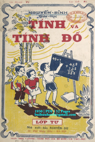 Tính Và Tính Đố Lớp Tư (NXB Nguyễn Du 1950) - Nguyễn Bình, 52 Trang