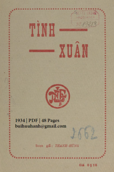 Tình Xuân (NXB Trương Phát 1934) - Thanh Tùng, 48 Trang