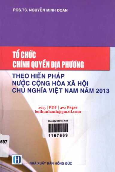 Tổ Chức Chính Quyền Địa Phương Theo Hiến Pháp (NXB Hồng Đức 2015) - Nguyễn Minh Đoan, 472 Trang