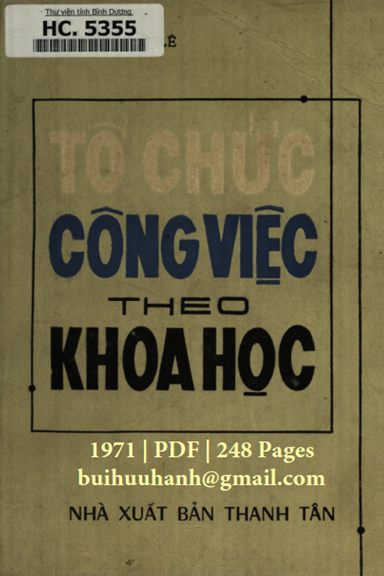 Tổ Chức Công Việc Theo Khoa Học (NXB Thanh Tân 1971) - Nguyễn Hiến Lê, 248 Trang