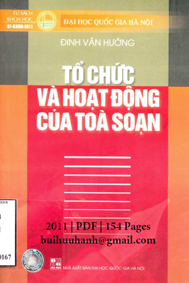 Tổ Chức Và Hoạt Động Của Tòa Soạn (NXB Đại Học Quốc Gia 2011) - Đinh Văn Hường, 154 Trang