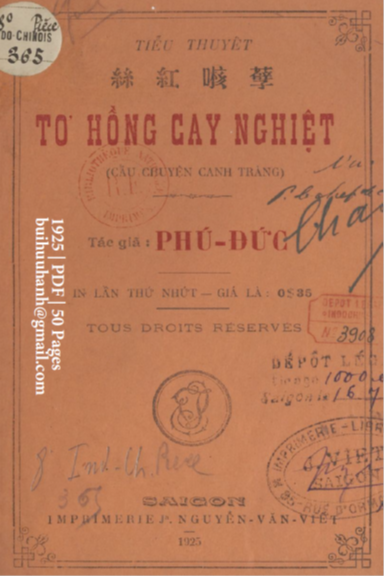 Tơ Hồng Cay Nghiệt (NXB Nguyễn Văn Viết 1925) - Phú Đức, 50 Trang