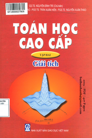 Toán Học Cao Cấp Tập 2-Giải Tích (NXB Giáo Dục 2019) - Nguyễn Đình Trí, 427 Trang