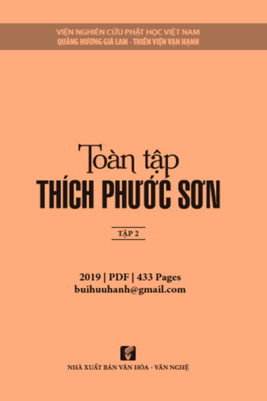 Toàn Tập Thích Phước Sơn Tập 2 (NXB Văn Hóa Văn Nghệ 2019) - Thích Giác Toàn, 433 Trang