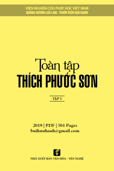 Toàn Tập Thích Phước Sơn Tập 3 (NXB Văn Hóa Văn Nghệ 2019) - Thích Giác Toàn, 501 Trang