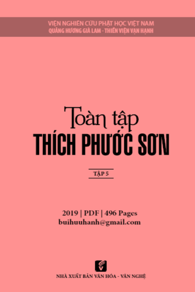 Toàn Tập Thích Phước Sơn Tập 5 (NXB Văn Hóa Văn Nghệ 2019) - Thích Giác Toàn, 495 Trang