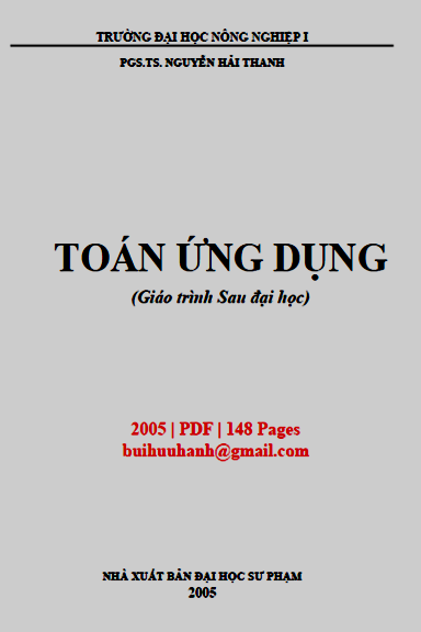 Toán Ứng Dụng (NXB Đại Học Sư Phạm 2005) - Nguyễn Hải Thanh, 148 Trang
