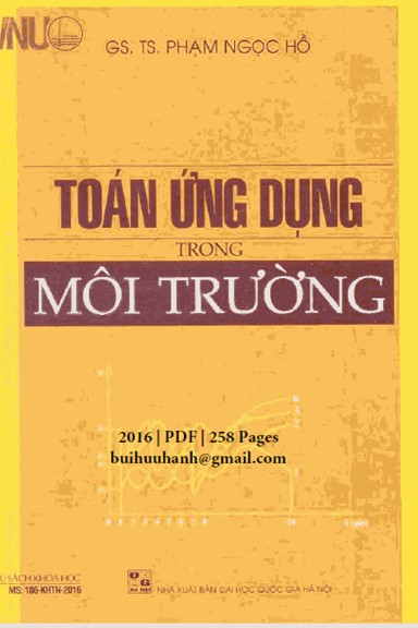 Toán Ứng Dụng Trong Môi Trường (NXB Đại Học Quốc Gia 2016) - Phạm Ngọc Hồ, 258 Trang