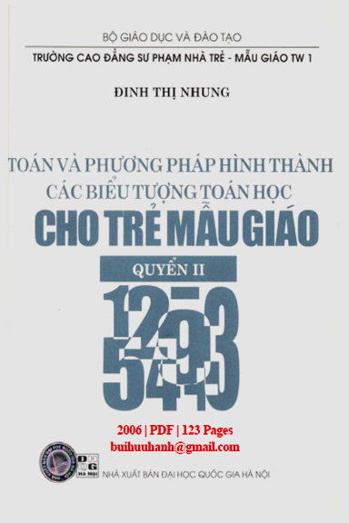 Toán Và Phương Pháp Hình Thành Các Biểu Tượng Toán Học Cho Trẻ Mẫu Giáo Quyển 2 - Đinh Thị Nhung