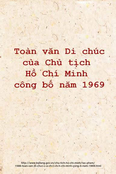 Toàn Văn Di Chúc Của Chủ Tịch Hồ Chí Minh Công Bố Năm 1969 (NXB Chính Trị 1999) - Hồ Chí Minh