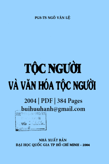Tộc Người Và Văn Hóa Tộc Người (NXB Đại Học Quốc Gia 2004) - Ngô Văn Lệ, 384 Trang
