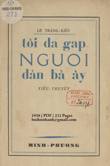 Tôi Đã Gặp Người Đàn Bà Ấy (NXB Minh Phương 1938) - Lê Tràng Kiều, 232 Trang