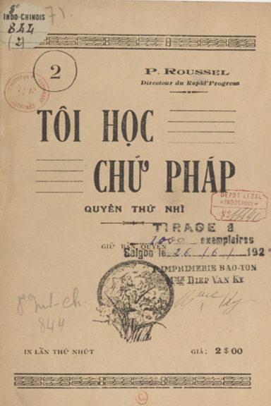 Tôi Học Chữ Pháp Quyển 2 (NXB Bảo Tồn 1928) - P. Roussel, 110 Trang