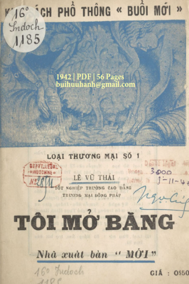 Tôi Mở Băng (NXB Mới 1942) - Lê Vũ Thái, 56 Trang
