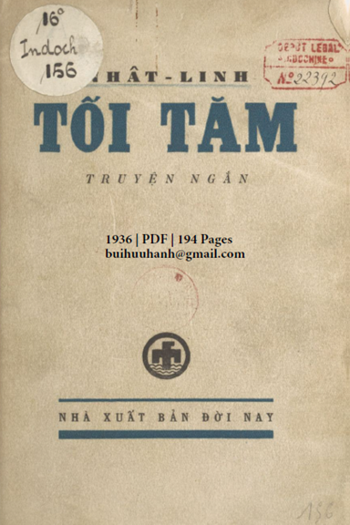 Tối Tăm (NXB Đời Nay 1936) - Nhất Linh, 194 Trang