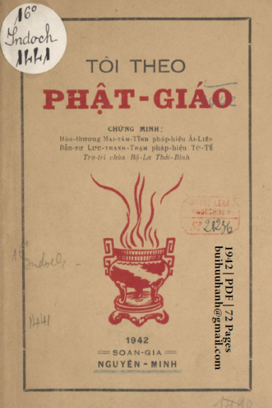 Tôi Theo Phật Giáo (NXB Trương Phát 1942) - Nguyên Minh, 72 Trang