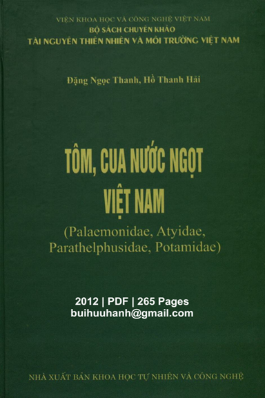 Tôm, Cua Nước Ngọt Việt Nam (NXB Khoa Học Tự Nhiên 2012) - Đặng Ngọc Thanh, 265 Trang