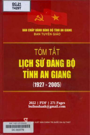 Tóm Tắt Lịch Sử Đảng Bộ Tỉnh An Giang 1927-2005 (NXB Chính Trị 2022) - Trần Thị Thanh Hương