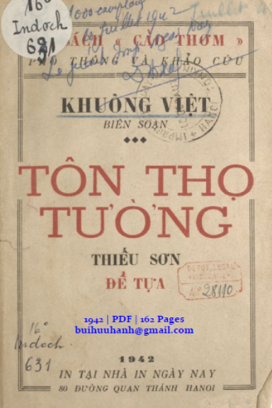 Tôn Thọ Tường 1825-1877 (NXB Ngày Nay 1942) - Khuông Việt, 162 Trang