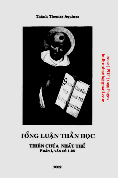 Tổng Luận Thần Học-Thiên Chúa Nhất Thể (NXB Tổng Hợp 2002) - Thomas Aquinas, 1055 Trang