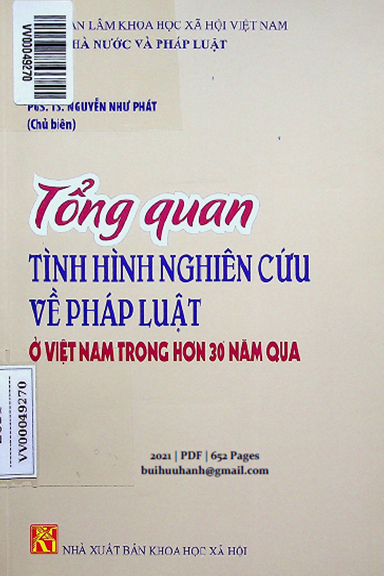 Tổng Quan Tình Hình Nghiên Cứu Về Pháp Luật Ở Việt Nam Trong Hơn 30 Năm Qua - Nguyễn Như Phát