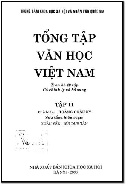 Tổng Tập Văn Học Việt Nam Tập 11 (NXB Khoa Học Xã Hội 2000) - Châu Hoàng Ký, 769 Trang