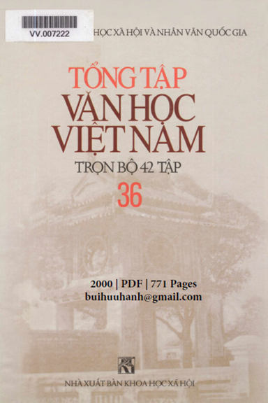Tổng Tập Văn Học Việt Nam Tập 36 (NXB Khoa Học Xã Hội 2000) - Tạ Phong Châu, 770 Trang
