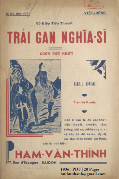 Trải Gan Nghĩa Sĩ Cuốn 1-3 (NXB Đức Lưu Phương 1936) - Việt Đông, 60 Trang
