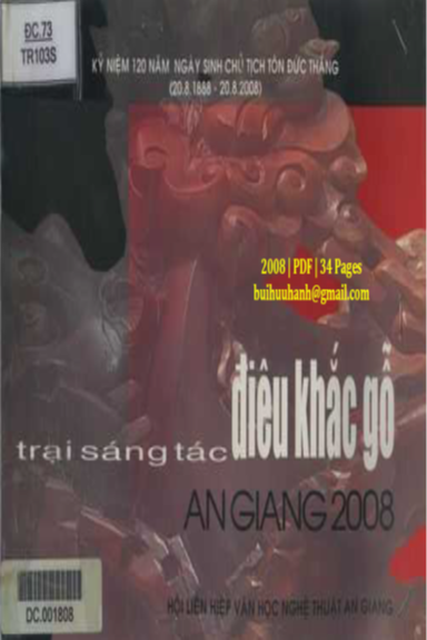 Trại Sáng Tác Điêu Khắc Gỗ An Giang 2008 (NXB An Giang 2008) - Dương Đình Chiến, 34 Trang