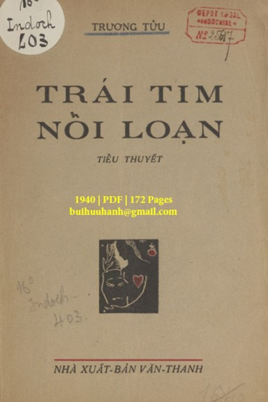 Trái Tim Nổi Loạn (NXB Văn Thanh 1940) - Trương Tửu, 172 Trang