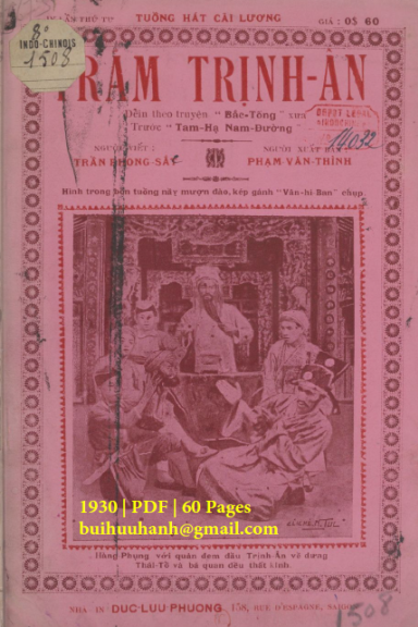 Trãm Trịnh Ân (NXB Đức Lưu Phương 1930) - Trần Phong Sắc, 60 Trang