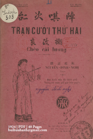 Trận Cười Thứ Hai (NXB Ngô Tử Hạ 1924) - Nguyễn Đình Nghị, 40 Trang