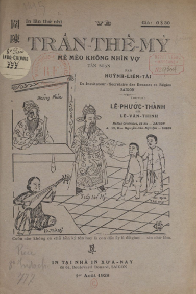 Trần Thế Mỹ Mê Mèo Không Nhìn Vợ (NXB Xưa Nay 1928) - Huỳnh Liên Tài, 24 Trang