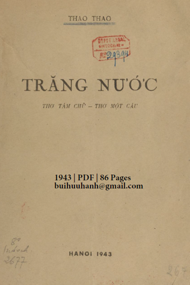 Trăng Nước (NXB Hàn Thuyên 1943) - Thao Thao, 86 Trang