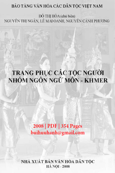 Trang Phục Các Tộc Người Nhóm Ngôn Ngữ Môn-Khmer (NXB Văn Hóa Dân Tộc 2008) - Đỗ Thị Hòa, 354 Trang