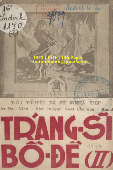 Tráng Sĩ Bồ Đề Cuốn 2 (NXB Hàn Thuyên 1942) - Mai Viên, 136 Trang