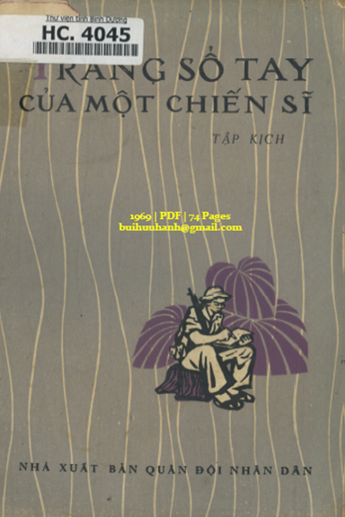 Trang Sổ Tay Của Một Chiến Sĩ (NXB Quân Đội 1969) - Đào Hồng Cẩm, 74 Trang